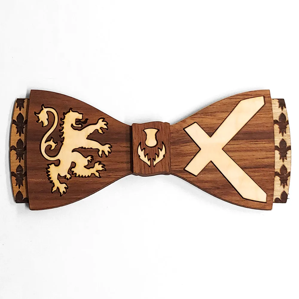 Saltire - Scottish Design Walnut Bow Tie