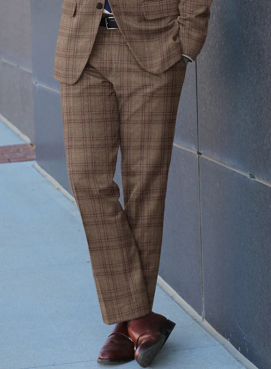 Scabal Amber Brown Wool Pants