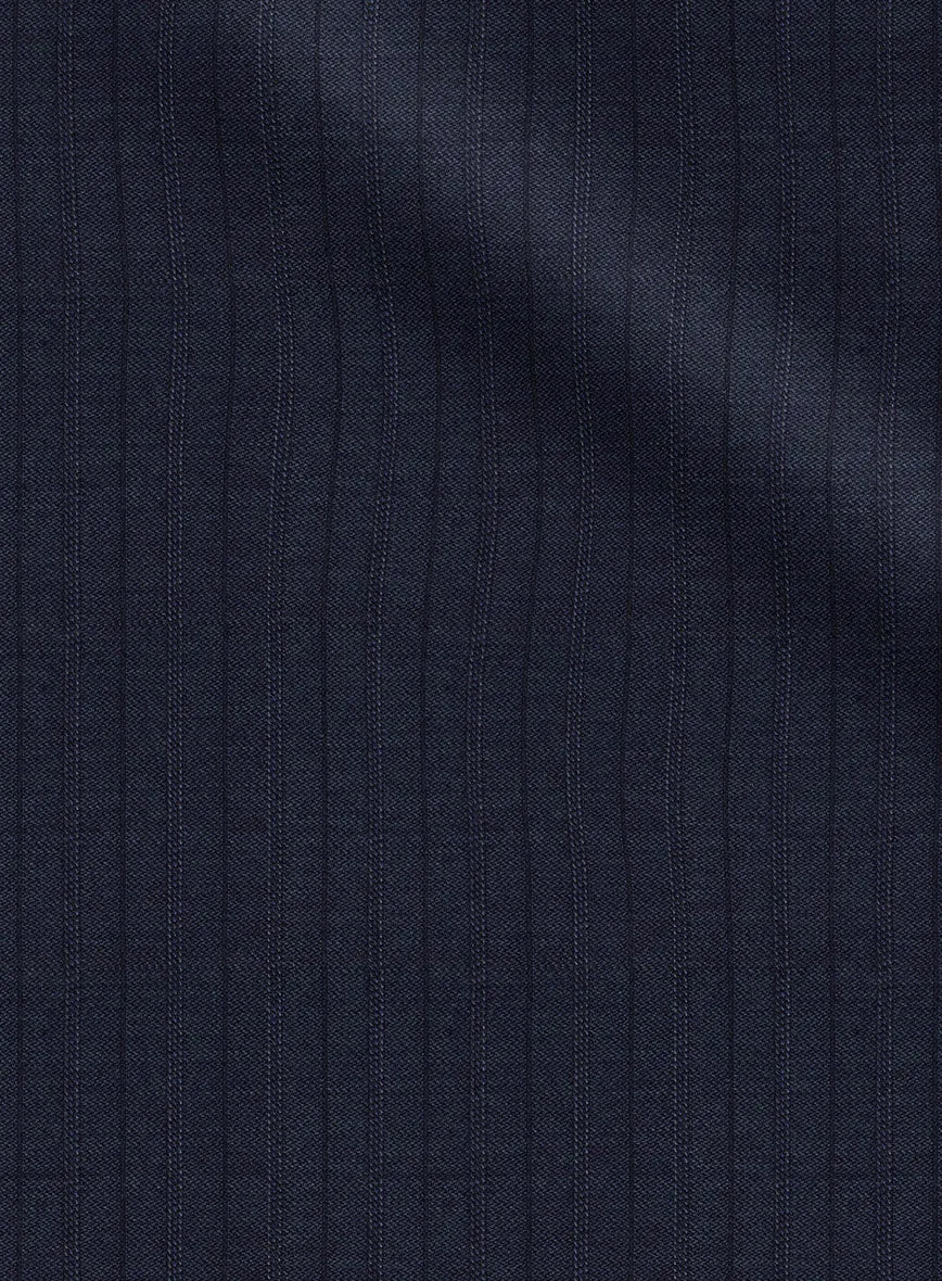 Scabal Londoner Allamo Stripe Blue Wool Pants