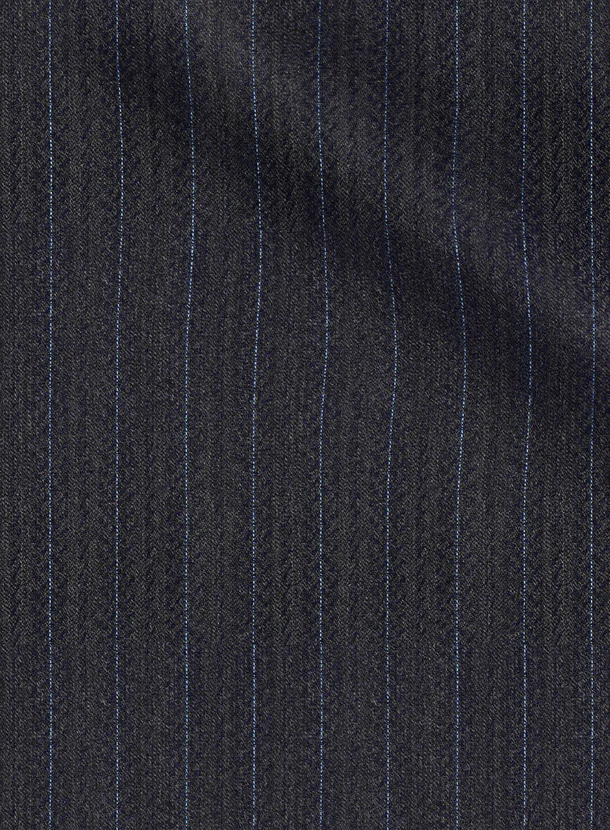 Scabal Londoner Cutina Stripe Blue Wool Pants