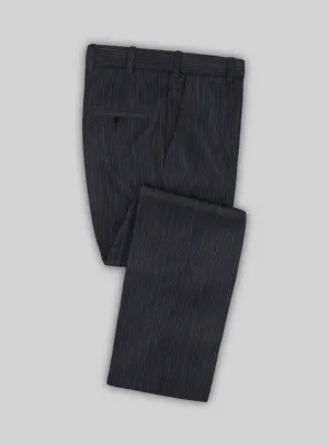 Scabal Londoner Cutina Stripe Blue Wool Pants