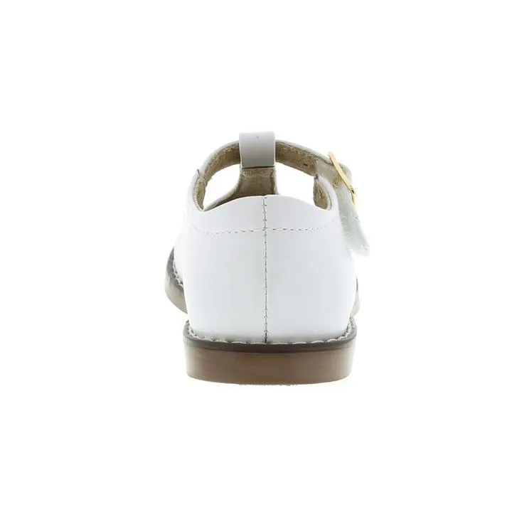 Sherry Kid's T-strap Dress Shoe - White Leather