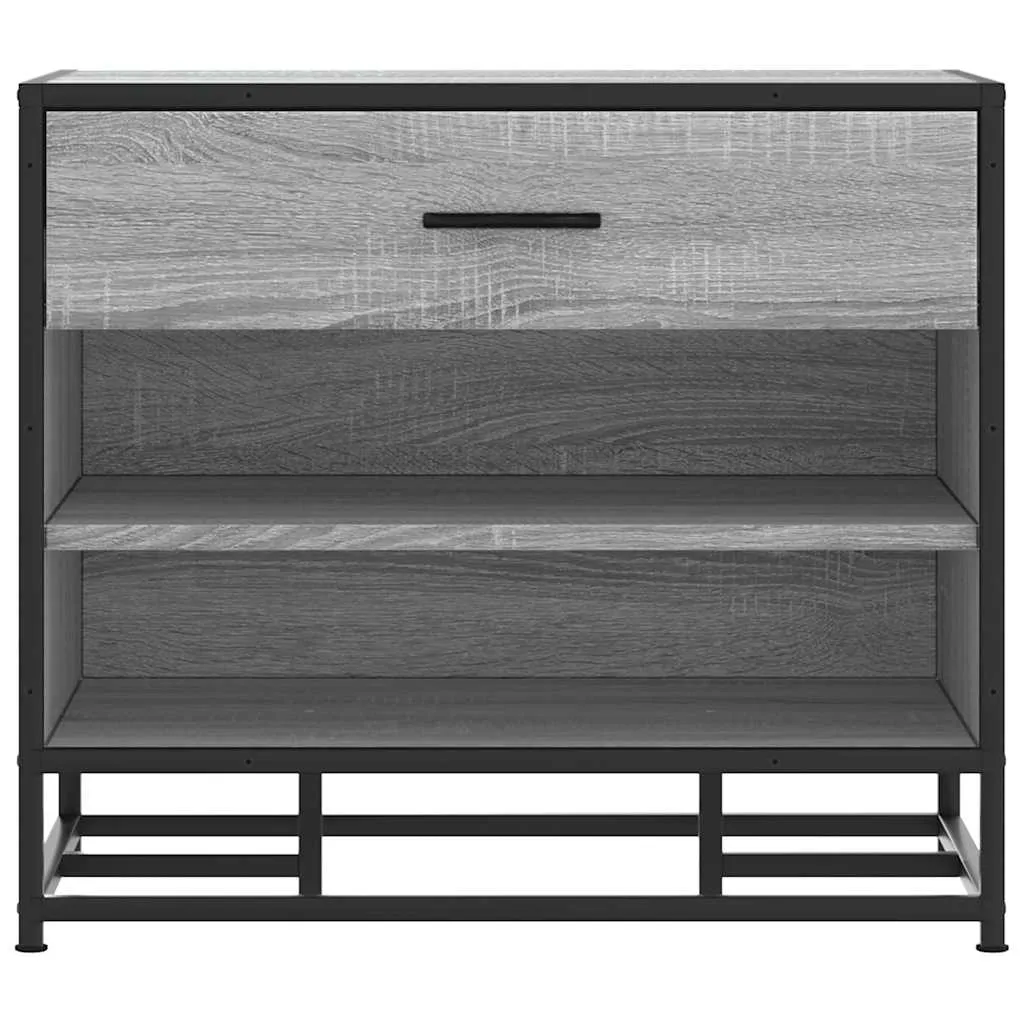 Shoe Bench Grey Sonoma 60x40x53.5 cm Engineered Wood and Metal