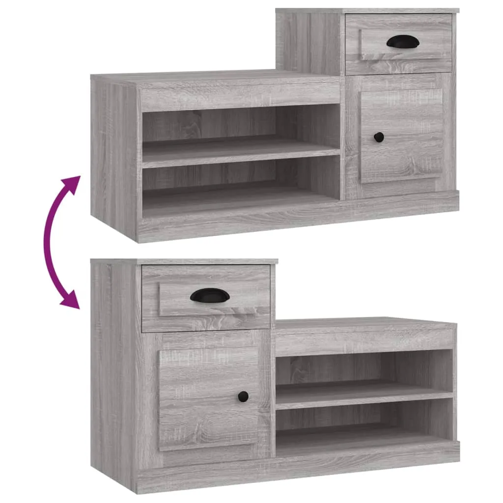 Shoe Cabinet Grey Sonoma 100x42x60 cm Engineered Wood