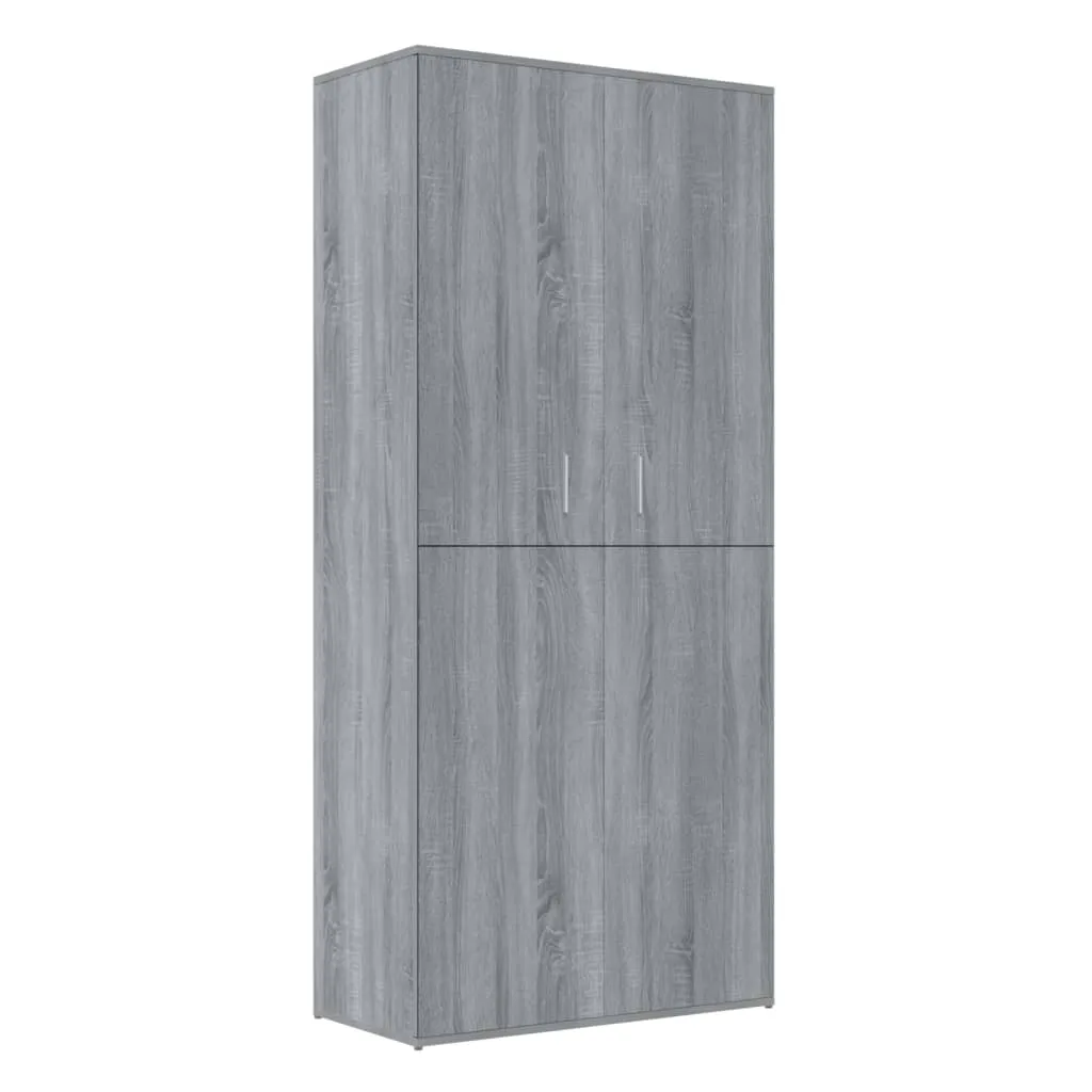 Shoe Cabinet Grey Sonoma 80x39x178 cm Engineered Wood