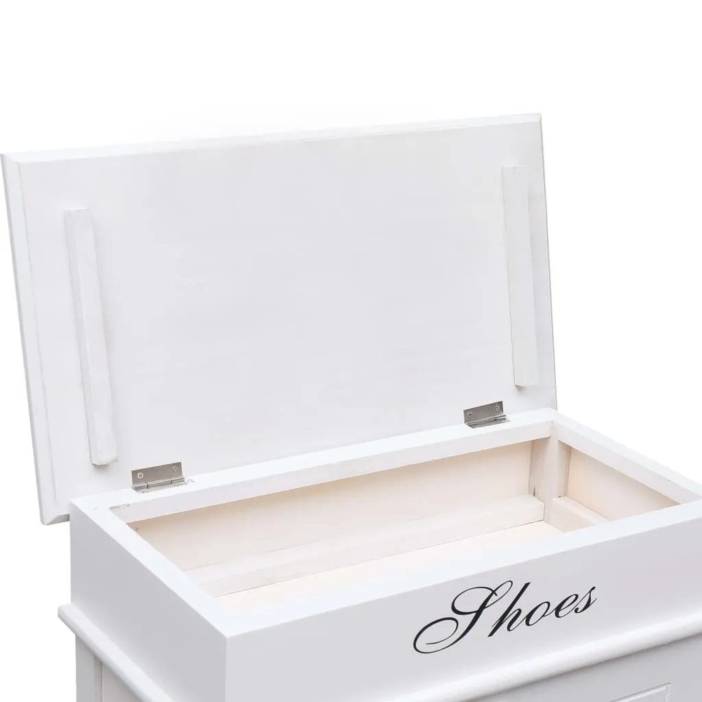 Shoe Cabinet White 50x28x98 cm Paulownia Wood