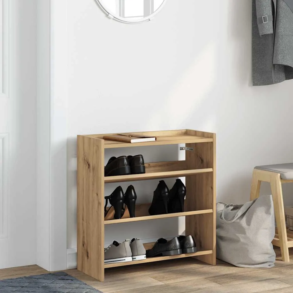 Shoe Rack Artisan Oak 60x25x62 cm Engineered Wood