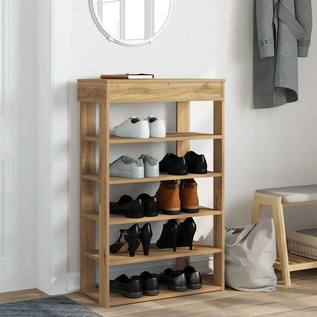 Shoe Rack Artisan Oak 60x30x98 cm Engineered Wood