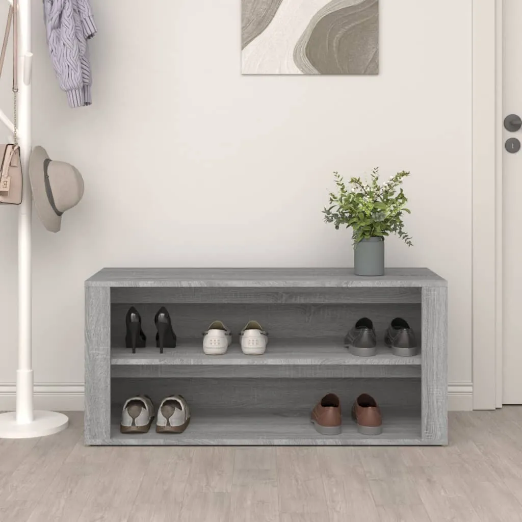 Shoe Rack Grey Sonoma 100x35x45 cm Engineered Wood