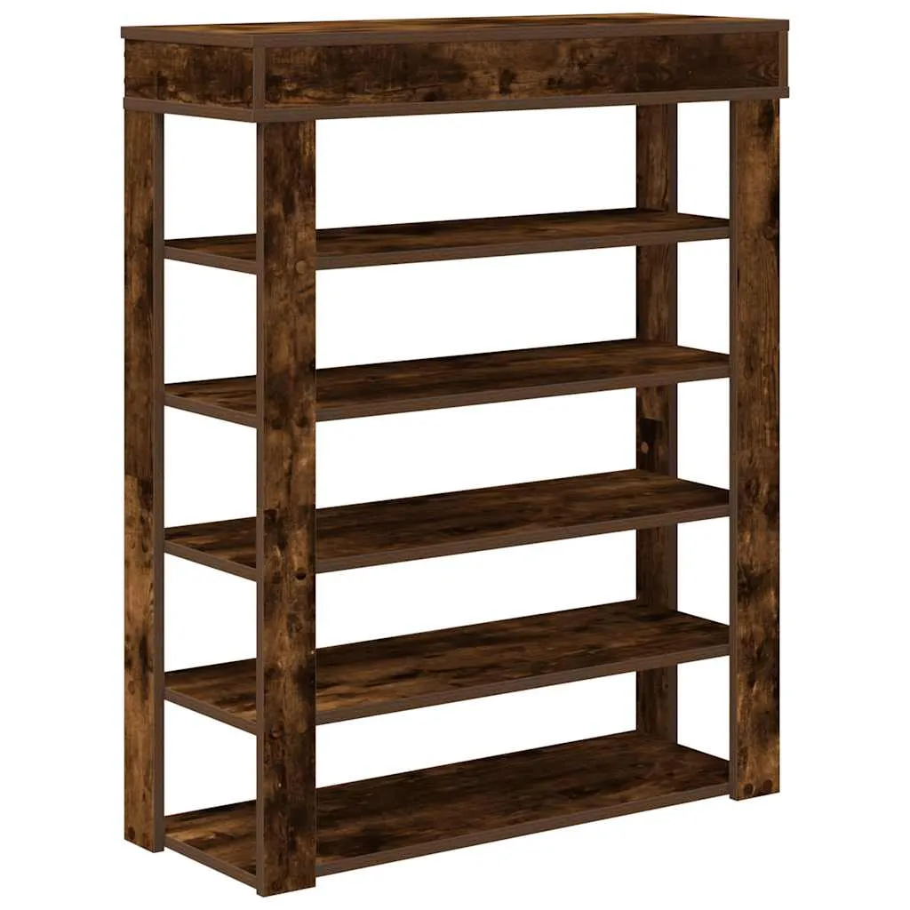 Shoe Rack Smoked Oak 80x30x98 cm Engineered Wood