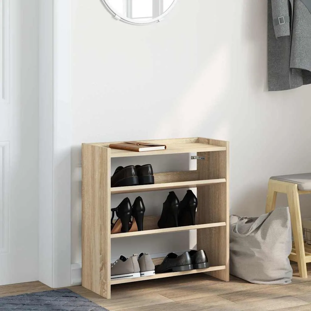 Shoe Rack Sonoma Oak 60x25x62 cm Engineered Wood