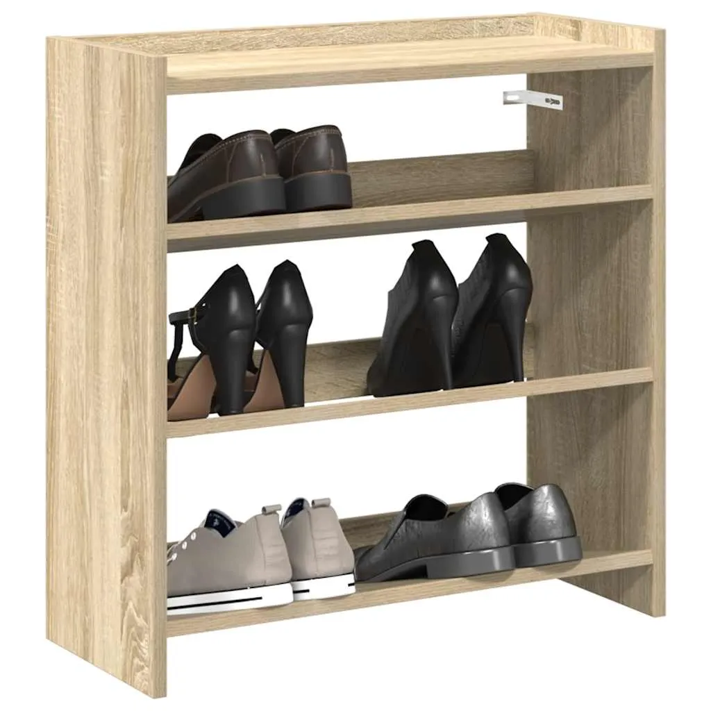 Shoe Rack Sonoma Oak 60x25x62 cm Engineered Wood