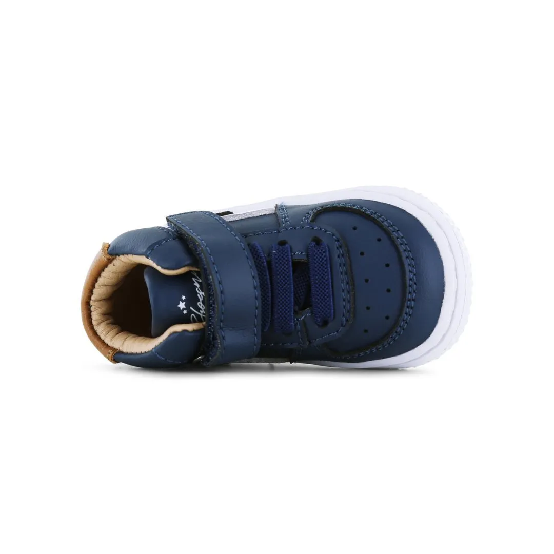 Shoesme: High Trainer - Dark Blue Cognac