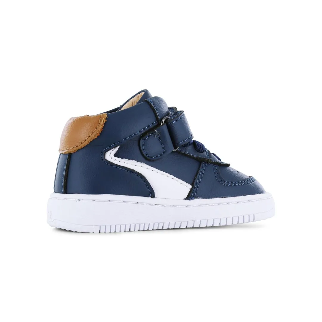 Shoesme: High Trainer - Dark Blue Cognac