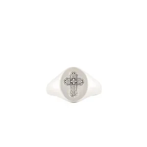 Silver Gothic Cross Ring