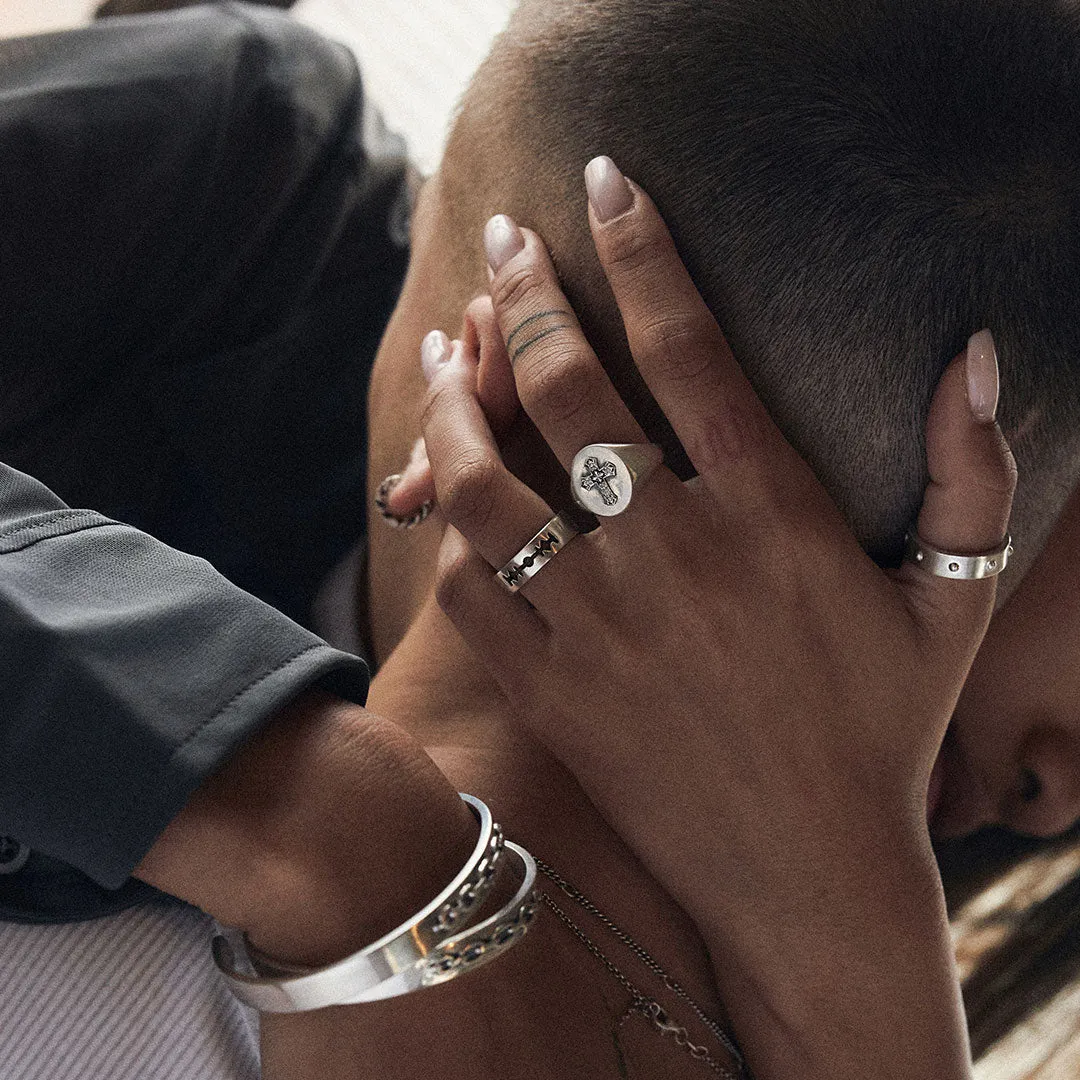 Silver Gothic Cross Ring