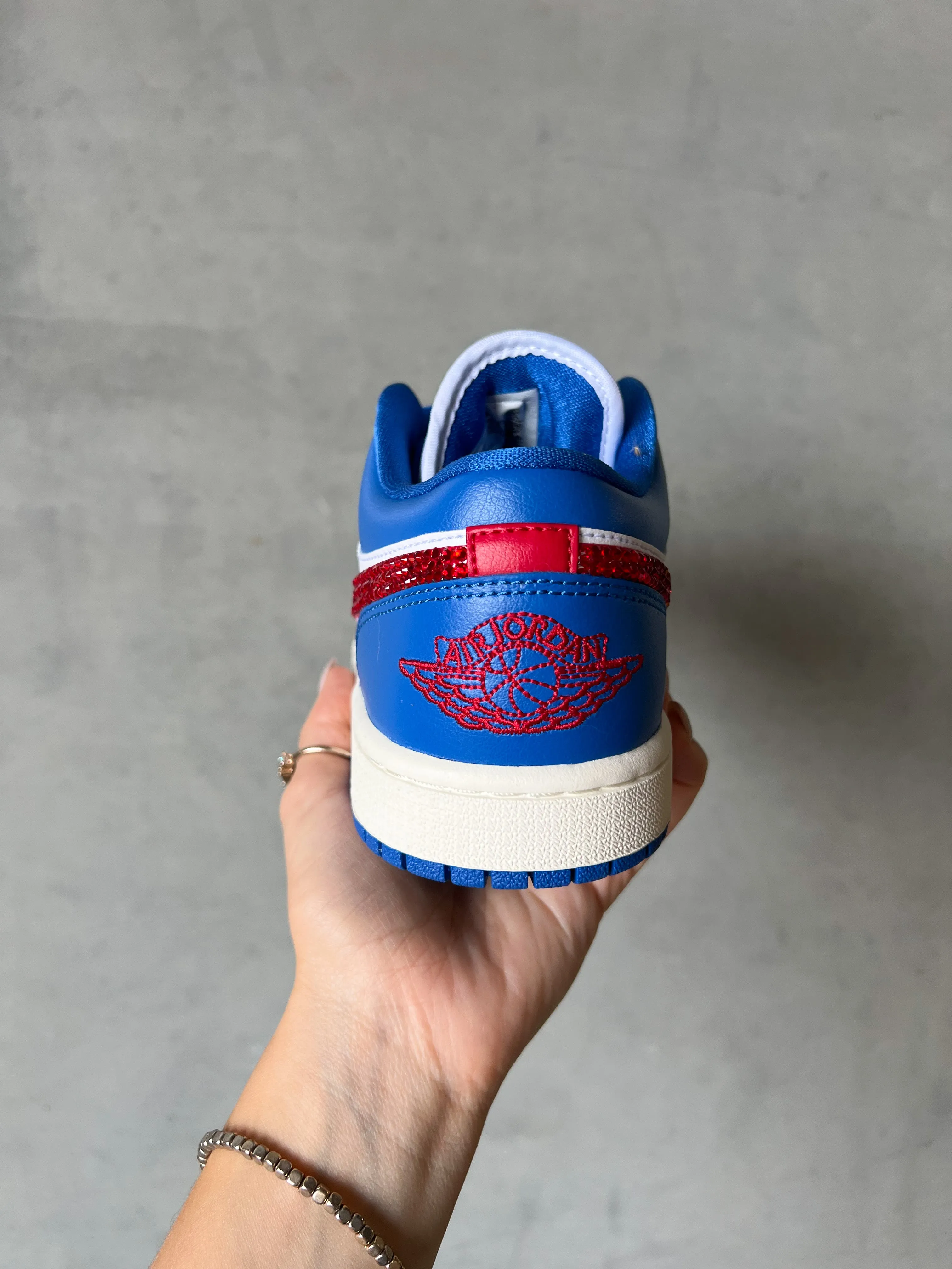 SIZE 8 Americana Swarovski Women’s Air Jordan 1 Low Shoes