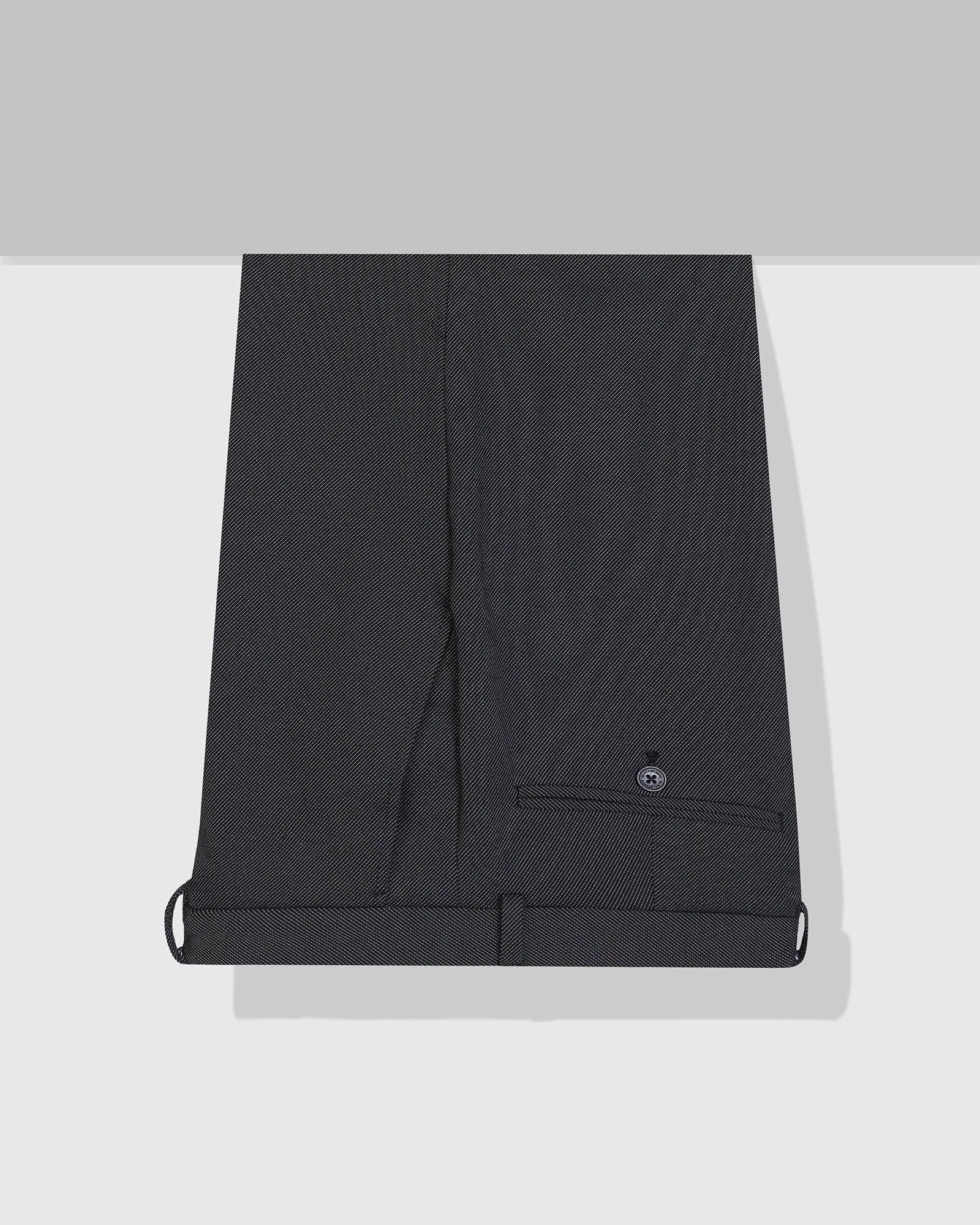 Slim Fit B-91 Formal Black Textured Trouser - Ace