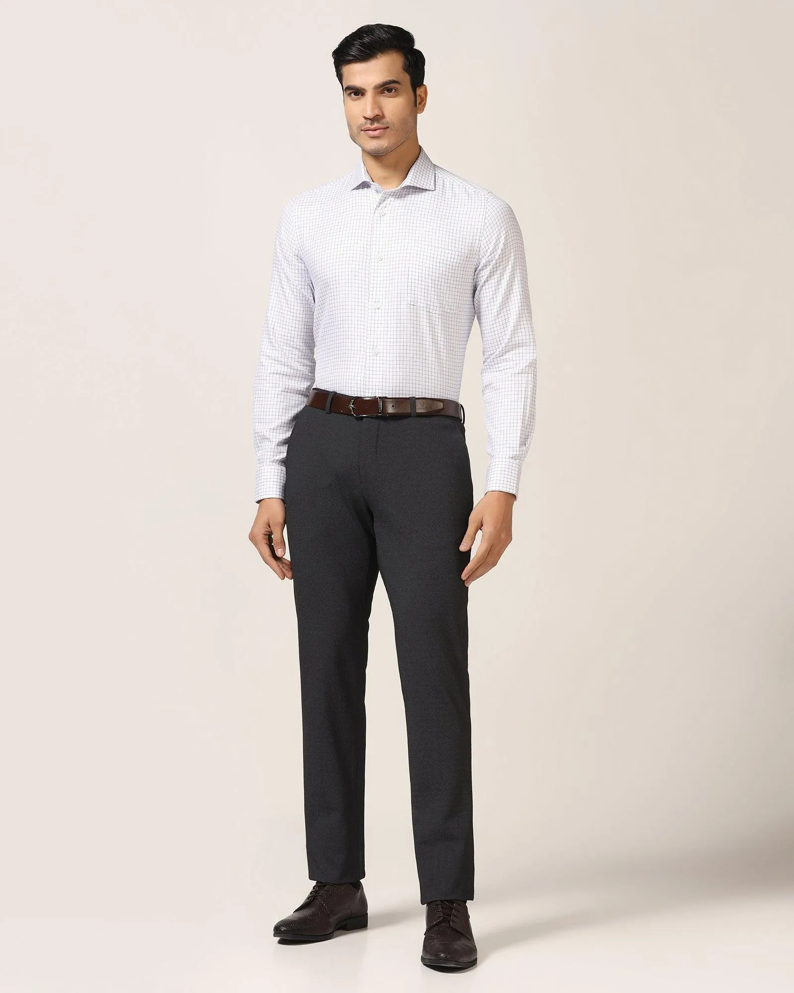 Slim Fit B-91 Formal Black Textured Trouser - Ace