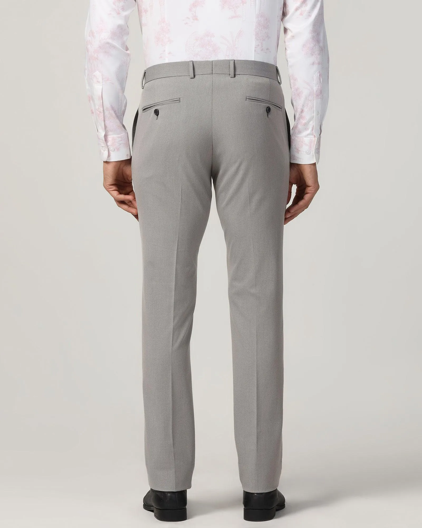 Slim Fit B-91 Formal Grey Textured Trouser - Beetle