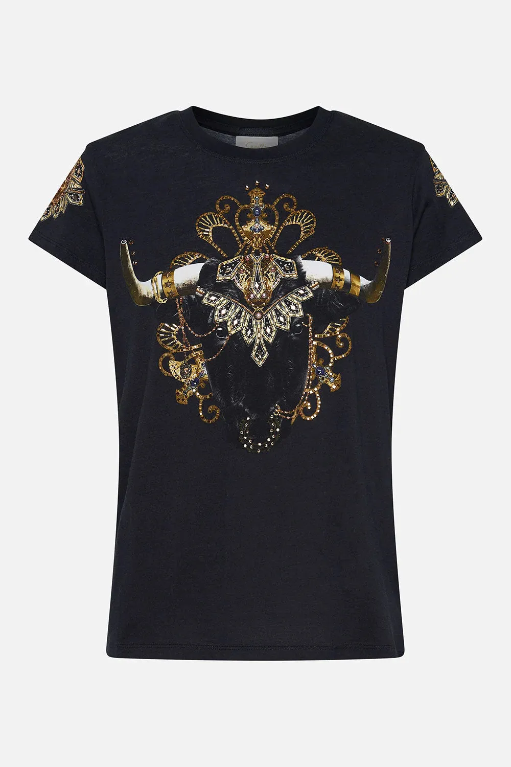 Slim Fit Round Neck Tee - Its All Over Torero