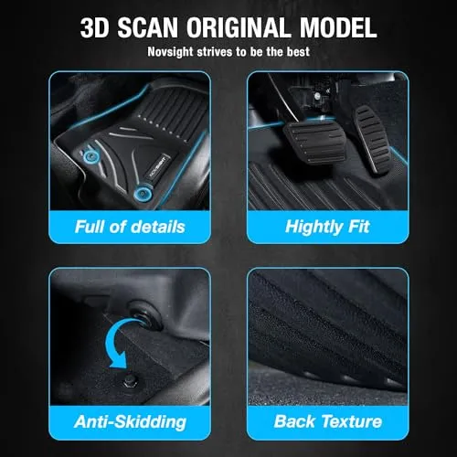 Tesla Model X 2023 7 Seater Floor Mats Custom Fit Car Mats TPE Liners 1st & 2nd & 3rd Row Full Set