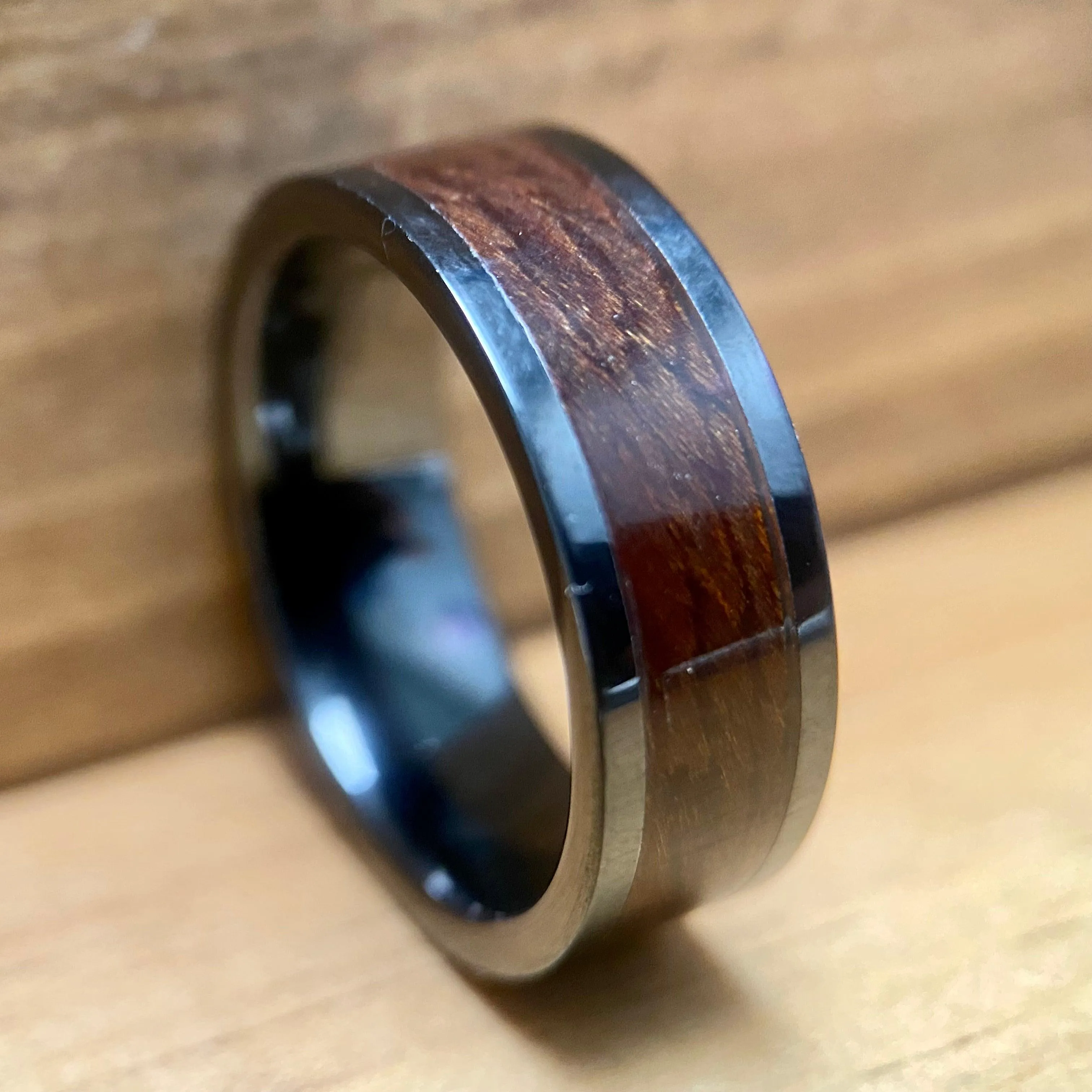 “The H Potter” 100% USA Made Black Ceramic Ring With Wood From King's Cross Station