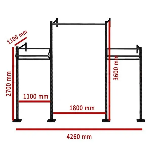 TITANIUM USA 3 CELL WALL MOUNT NARROW RIG WITH 2 TRI BARS & 1 EXTENSIONS WM-NR3C2T1E