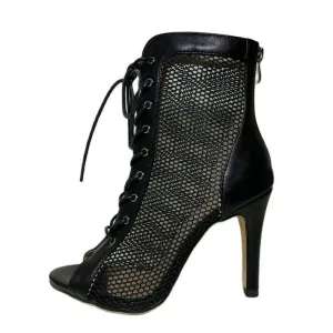 Trendy Ballroom Mesh Dance Heel Boots