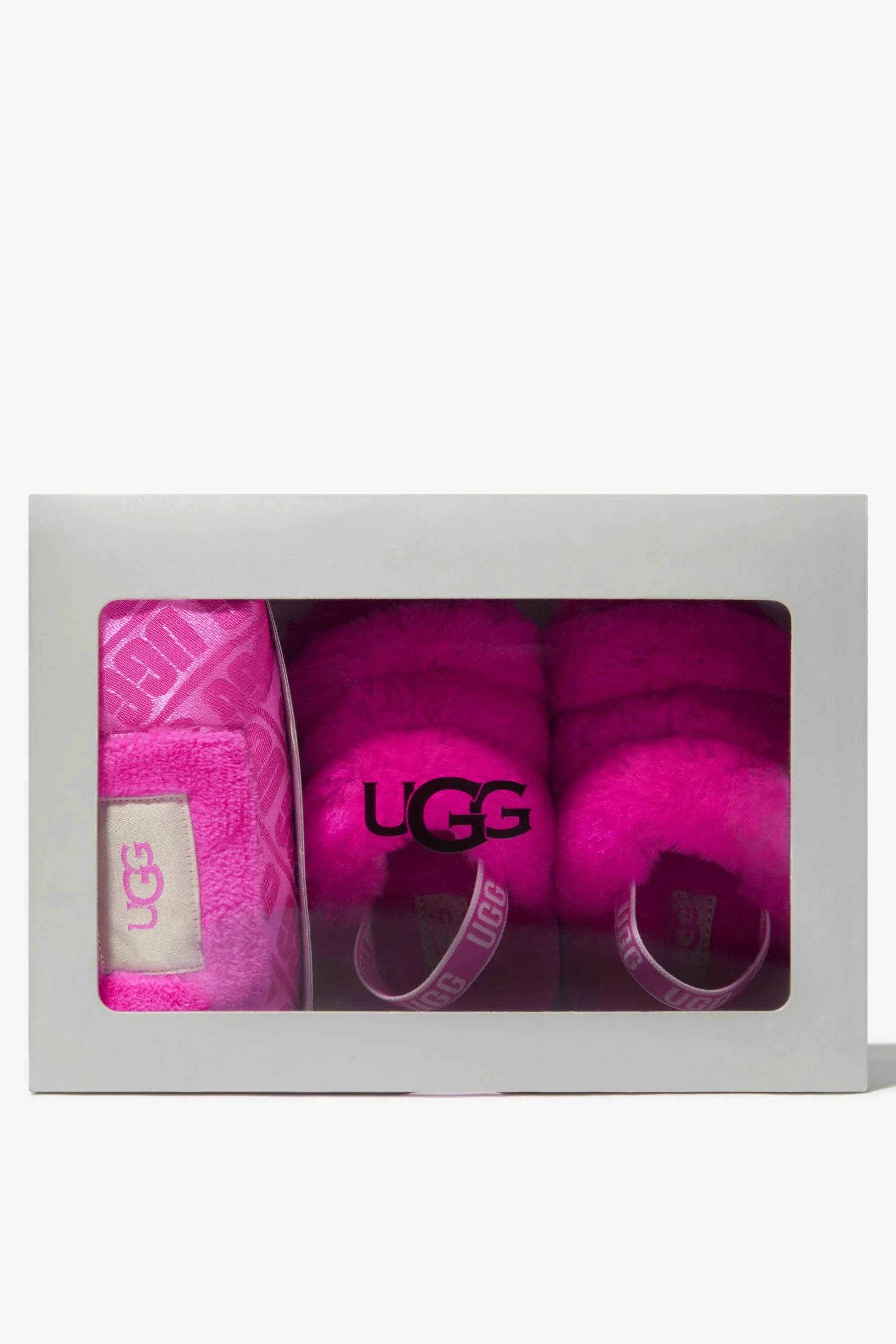 UGG Baby Girls Fluff Yeah Slides And Blanket Gift Set