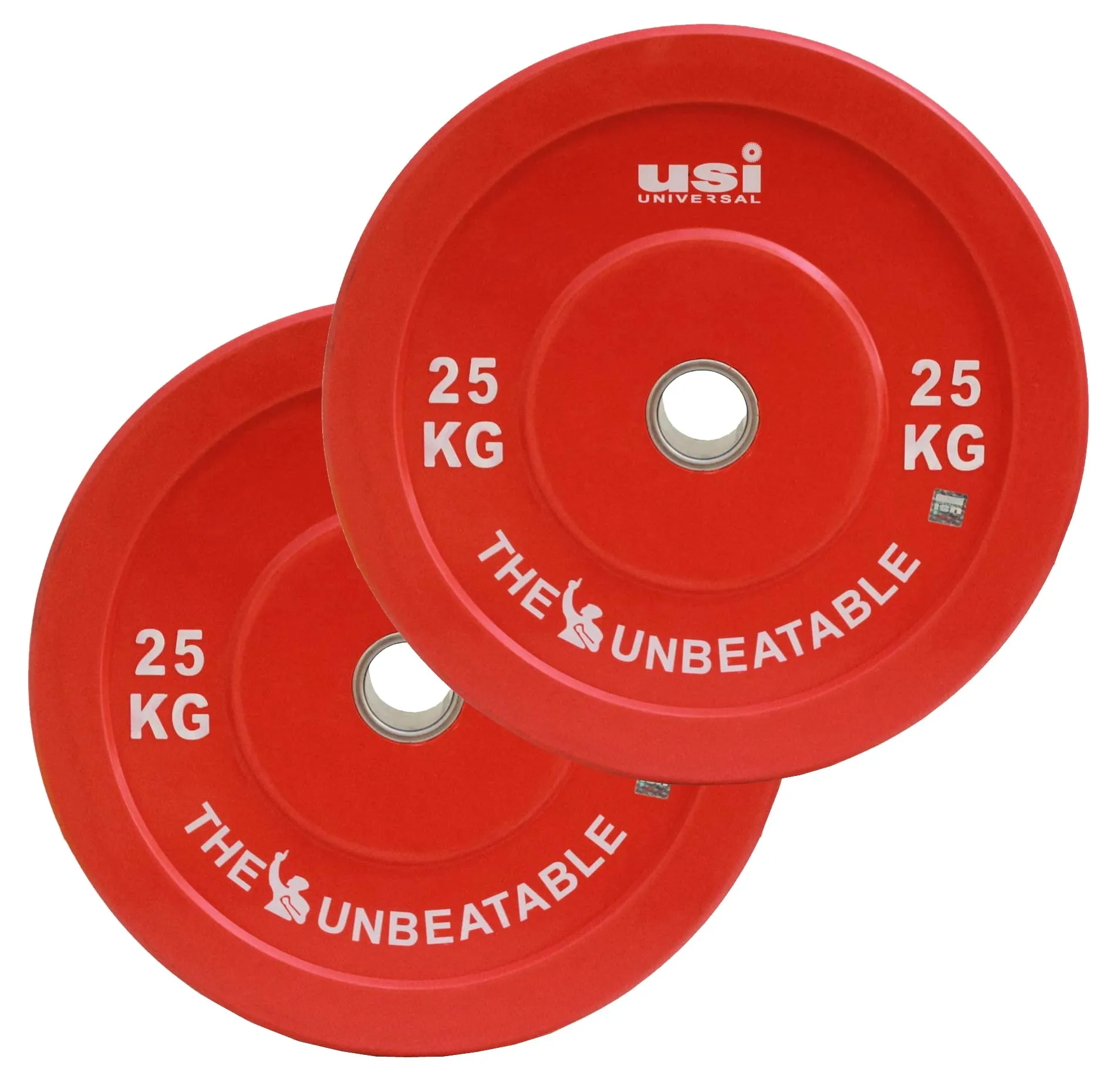 USI UNIVERSAL THE UNBEATABLE Weight Plates, BP Rubber Bumper Olympic Weight Plates Without Hub 51mm, Thick Plates With Medium Bounce, Ideal For Cross Training, Weight Lifting, 450mm Dia (Blue-20 Kg)