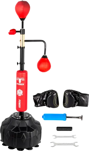 Vevor Boxing Speed Trainer Free-Standing with Adjustable Height Reflex Bar Two Balls and Gloves New