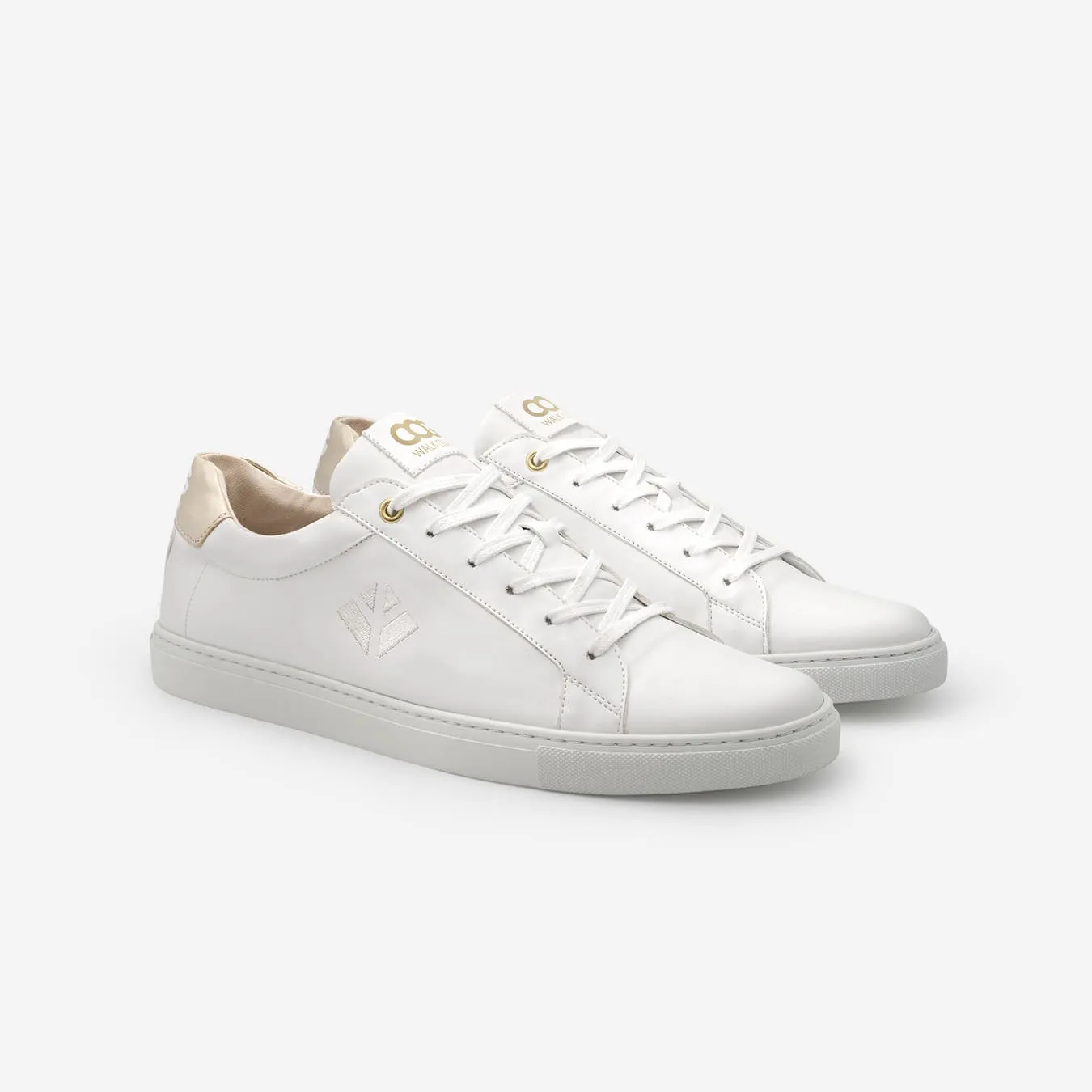 Winton Women's Vegan Sneakers | White & Gold