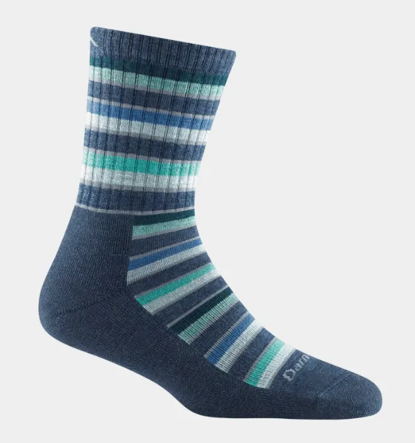 Women's Decade Stripe Micro Crew Midweight Hiking Sock - Denim