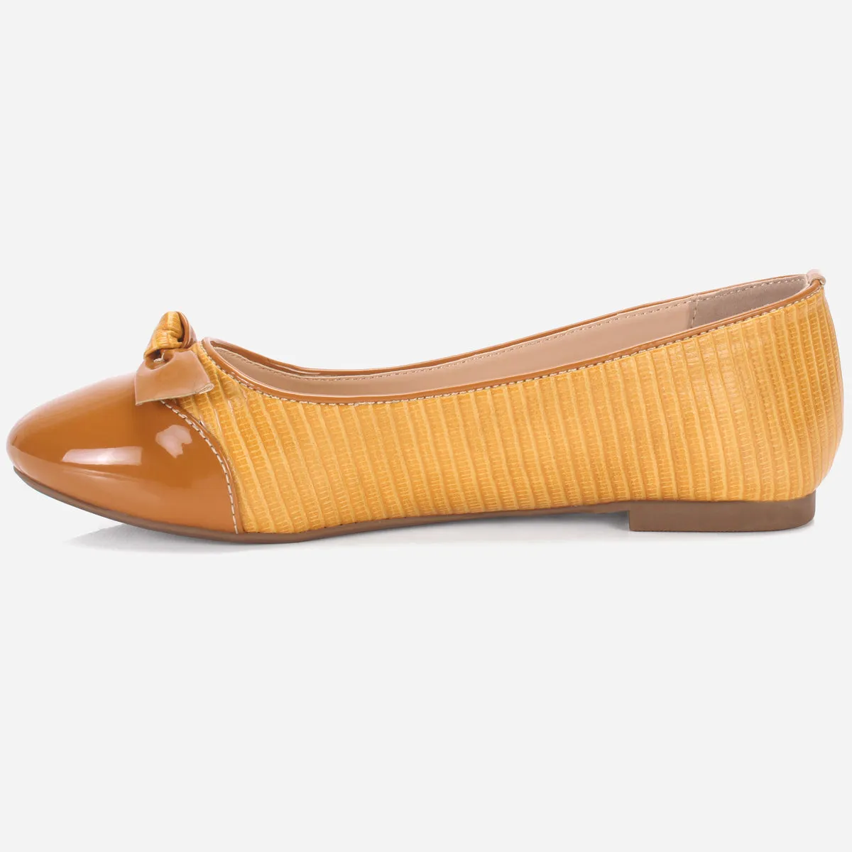 Womens "TIXIN" Flat Slide In Bow Detailing Pumps