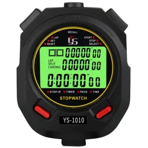 YS 3 Rows Display Luminous Stopwatch Timer Training Referee Stopwatch, Style: YS-1010 10 Memories